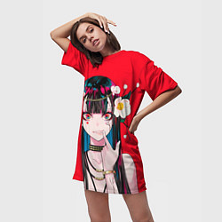 Футболка женская длинная Anime vampire girl, цвет: 3D-принт — фото 2