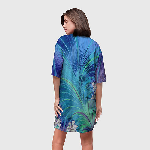 Женская длинная футболка Авангардная фрактальная композиция / 3D-принт – фото 4