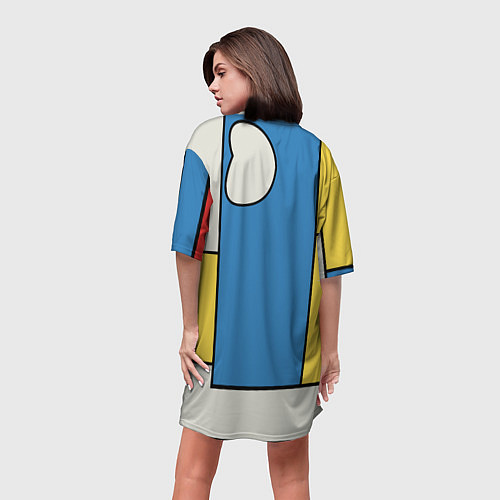 Женская длинная футболка Абстракция в стиле модерн / 3D-принт – фото 4