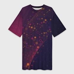 Футболка женская длинная Геометрический градиент, цвет: 3D-принт