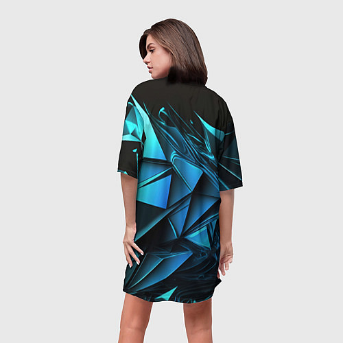 Женская длинная футболка Объемные абстрактные элементы / 3D-принт – фото 4
