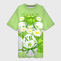 Женская длинная футболка Пасхальная