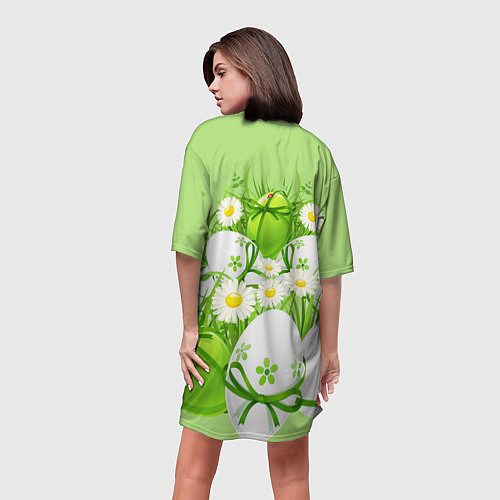 Женская длинная футболка Пасхальная / 3D-принт – фото 4