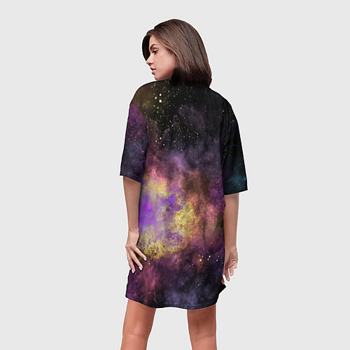 Женская длинная футболка Космос рождение звезды / 3D-принт – фото 4