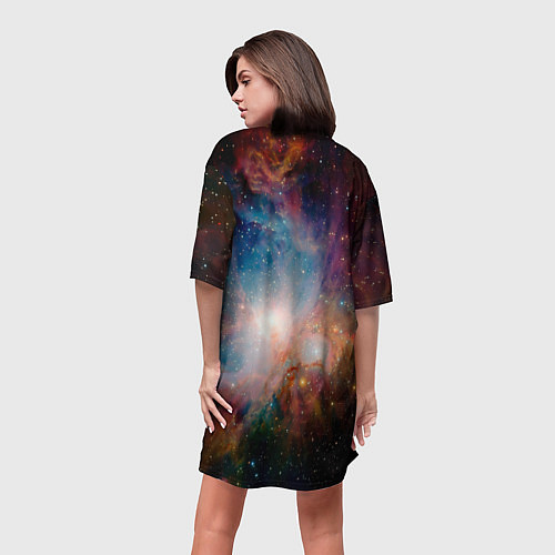 Женская длинная футболка Безграничный космос / 3D-принт – фото 4