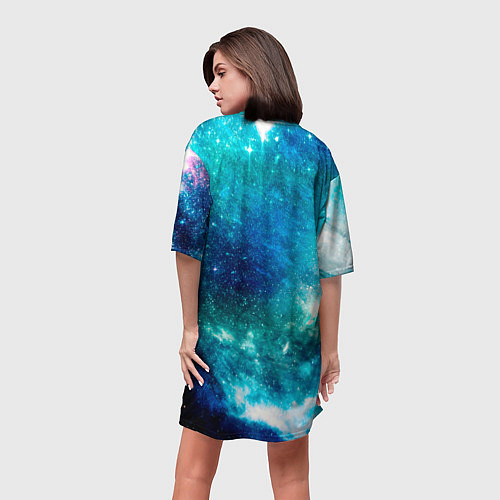 Женская длинная футболка Звёздная Вселенная / 3D-принт – фото 4