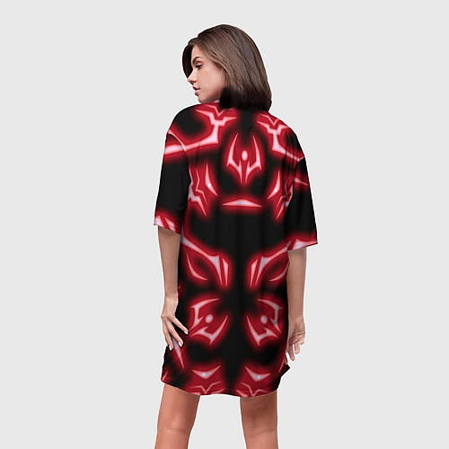 Женская длинная футболка Магическая битва светящиеся Знаки Сукуны / 3D-принт – фото 4