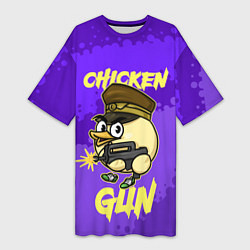 Женская длинная футболка Чикен Ган - цыпленок