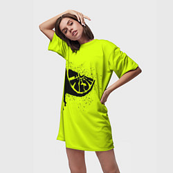 Футболка женская длинная Fresh lime, цвет: 3D-принт — фото 2
