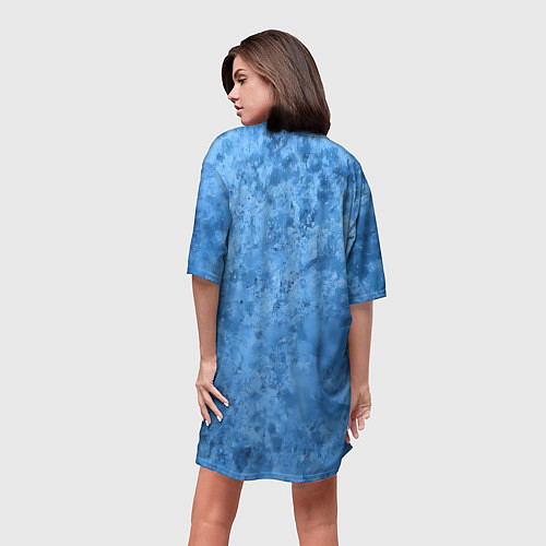 Женская длинная футболка Синий камень / 3D-принт – фото 4