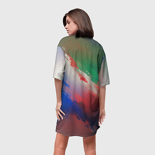 Женская длинная футболка Абстрактный туман / 3D-принт – фото 4