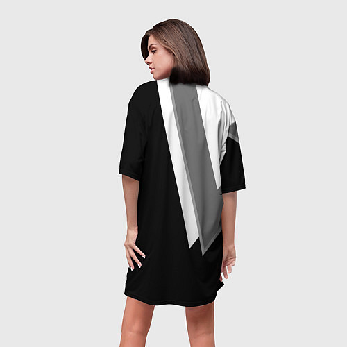 Женская длинная футболка Бмв - классический черный / 3D-принт – фото 4