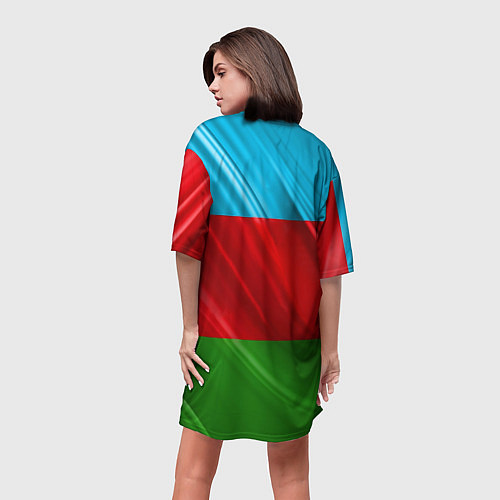 Женская длинная футболка Азербайджанский флаг / 3D-принт – фото 4