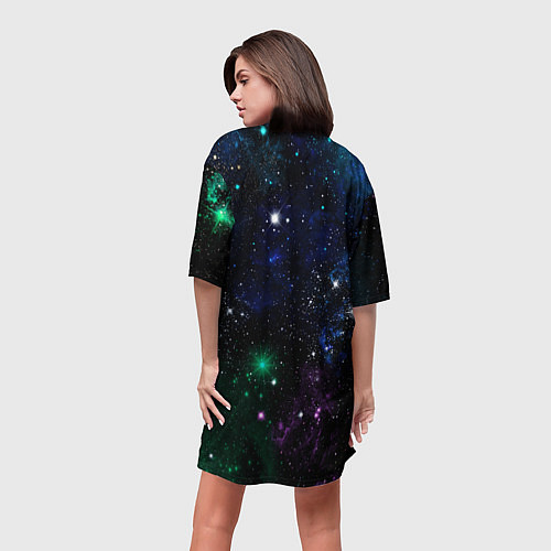 Женская длинная футболка Космос Звёздное небо / 3D-принт – фото 4