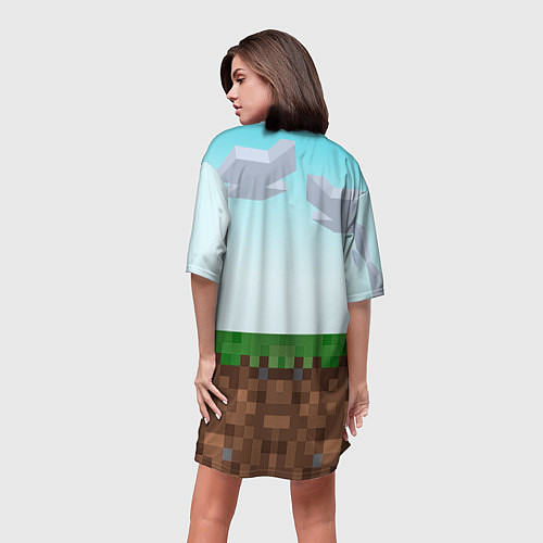Женская длинная футболка Майнкрафт игра / 3D-принт – фото 4