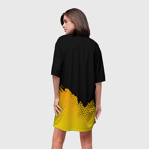 Женская длинная футболка Цыпленок с автоматом / 3D-принт – фото 4