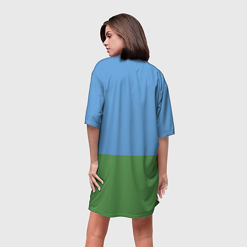 Женская длинная футболка Спецназ ГРУ - десантник / 3D-принт – фото 4