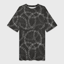 Футболка женская длинная Круговые руны, цвет: 3D-принт