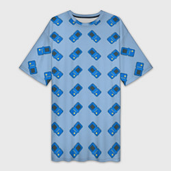 Женская длинная футболка Синяя консоль тетрис