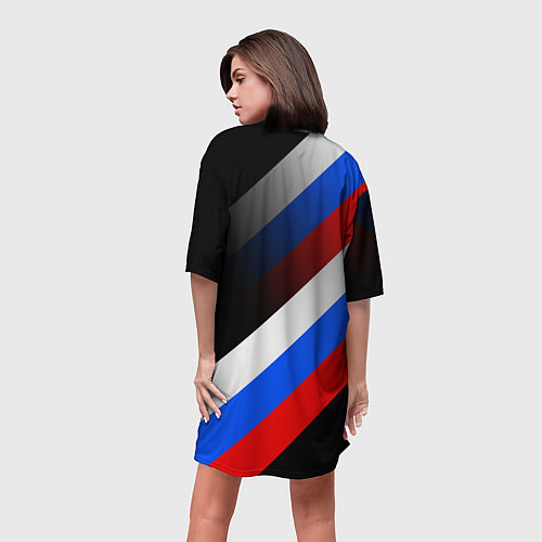 Женская длинная футболка Пограничные войска - флаг РФ / 3D-принт – фото 4
