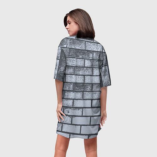 Женская длинная футболка Grey wall / 3D-принт – фото 4