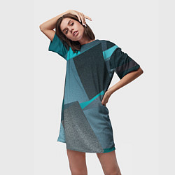 Футболка женская длинная Абстрактные ребристые кубы, цвет: 3D-принт — фото 2