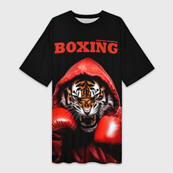 Женская длинная футболка Boxing tiger