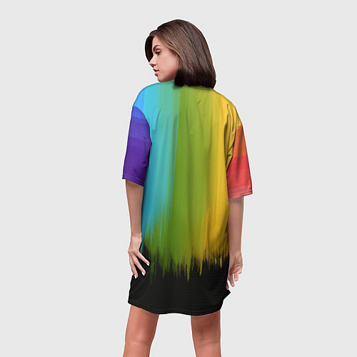 Женская длинная футболка Компания радужных друзей / 3D-принт – фото 4