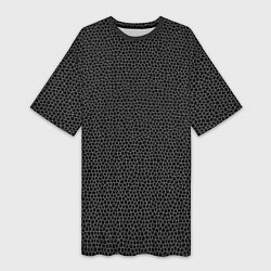 Женская длинная футболка Мозаика мелкая черный