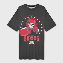 Футболка женская длинная Boxing club - боксёр, цвет: 3D-принт