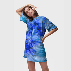 Футболка женская длинная Геометрическое цунами, цвет: 3D-принт — фото 2