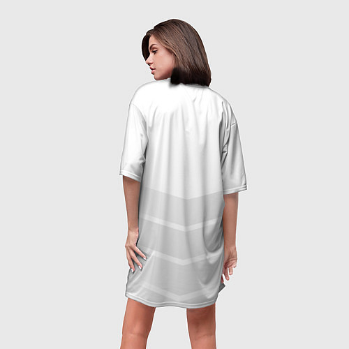 Женская длинная футболка Heroic white / 3D-принт – фото 4