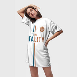 Футболка женская длинная Форма Team Vitality white, цвет: 3D-принт — фото 2