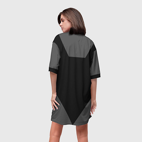 Женская длинная футболка Форма Mouz black / 3D-принт – фото 4