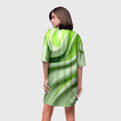 Женская длинная футболка Объемные складки / 3D-принт – фото 4
