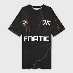 Футболка женская длинная Форма Fnatic молнии, цвет: 3D-принт