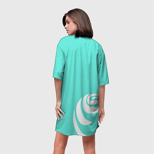 Женская длинная футболка Форма Beastcoast mint / 3D-принт – фото 4
