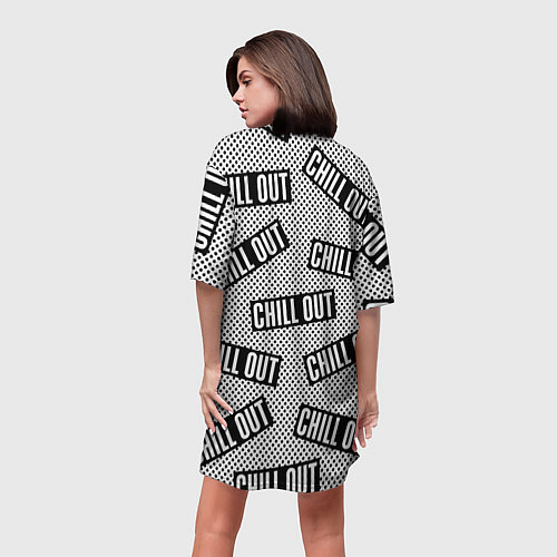 Женская длинная футболка Чилаут / 3D-принт – фото 4