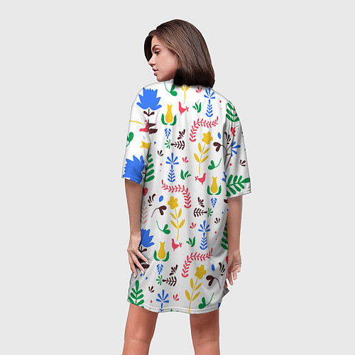 Женская длинная футболка Царство цветов / 3D-принт – фото 4