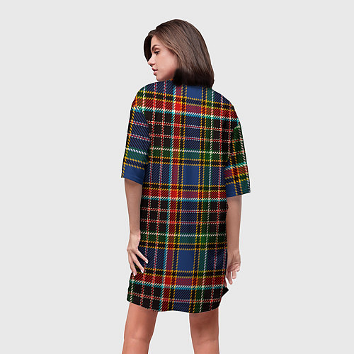 Женская длинная футболка Цветные квадраты Colored squares / 3D-принт – фото 4