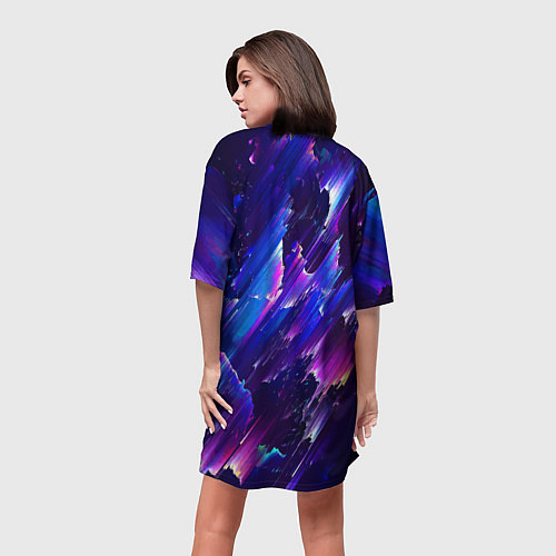 Женская длинная футболка Капибара-космонавт - нейросеть / 3D-принт – фото 4