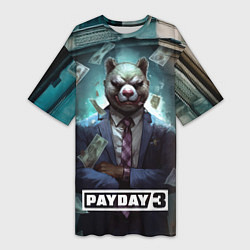 Женская длинная футболка Payday 3 bear