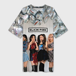 Женская длинная футболка Blackpink girls