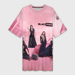 Футболка женская длинная Blackpink poster, цвет: 3D-принт