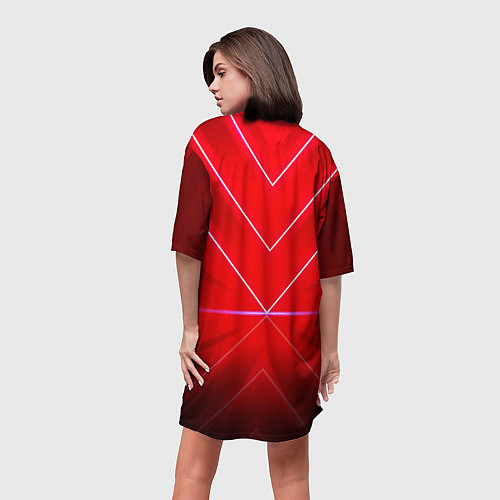 Женская длинная футболка Rose Blackpink red / 3D-принт – фото 4