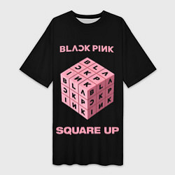 Футболка женская длинная Blackpink Square up, цвет: 3D-принт