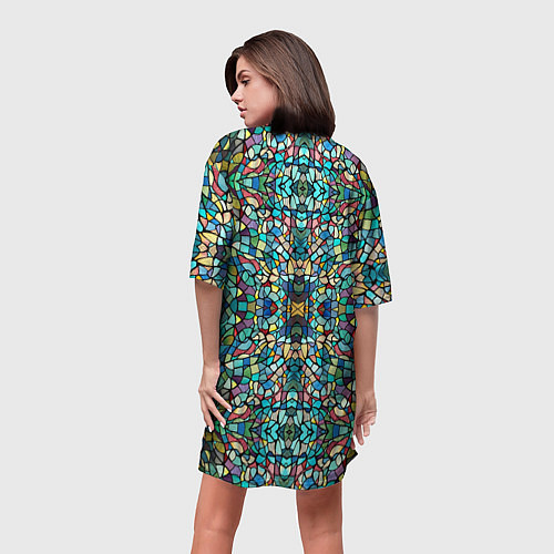 Женская длинная футболка Сказочная мозаика / 3D-принт – фото 4