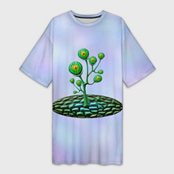 Женская длинная футболка Инопланетная растительная жизнь