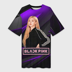 Женская длинная футболка Rose Blackpink