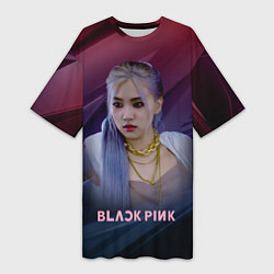 Женская длинная футболка Blackpink Rose